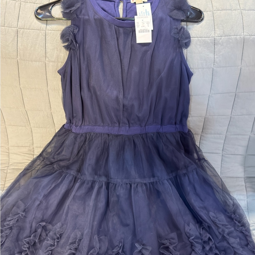 JCrew Crewcuts Dark Purple/Navy Blue Kids Dress - Child Size 14